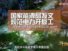 国家能源局发文规范电力开复工【aiyouxi】